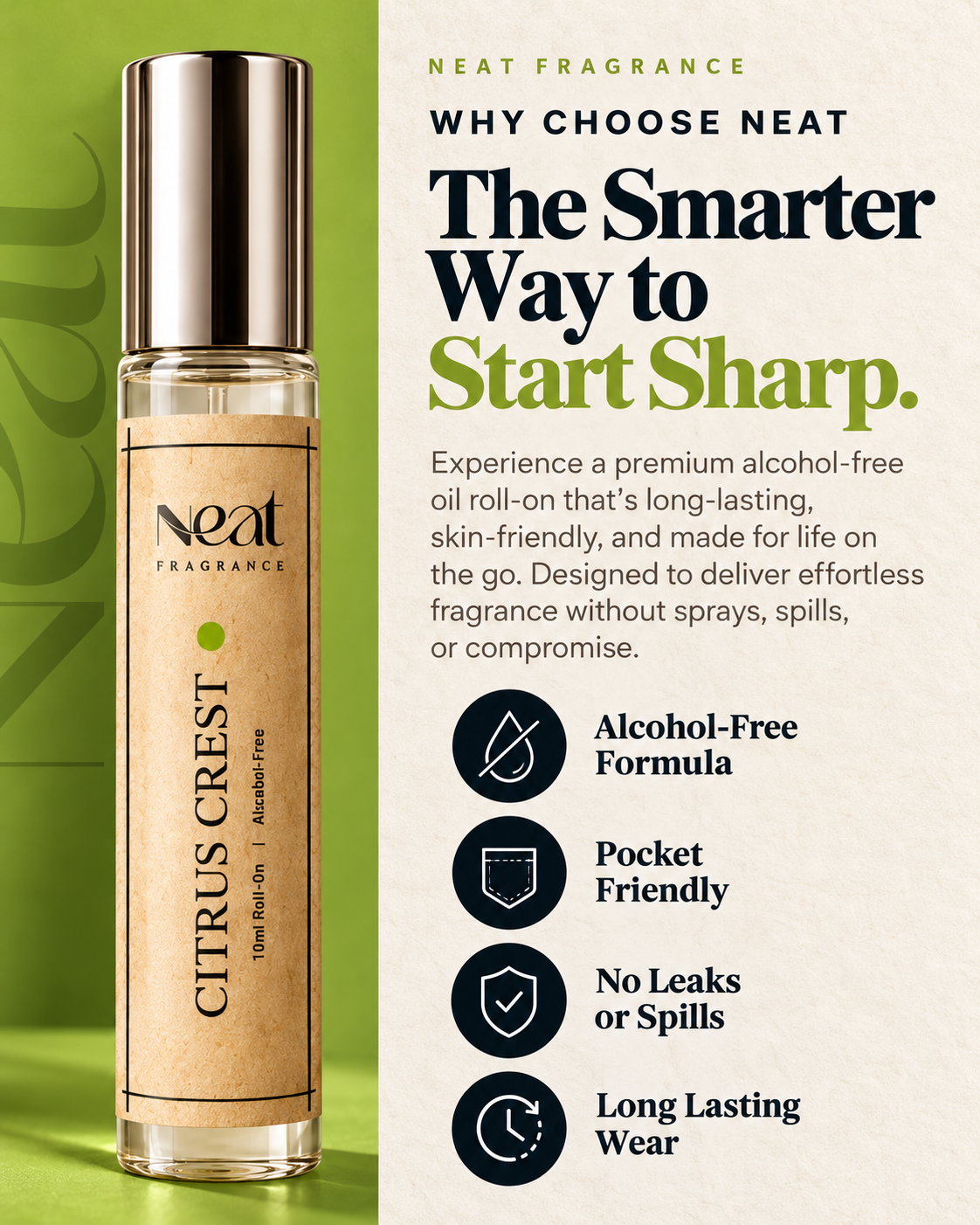 Citrus Crest - Alcohol-free perfume roll-on, 10ml
