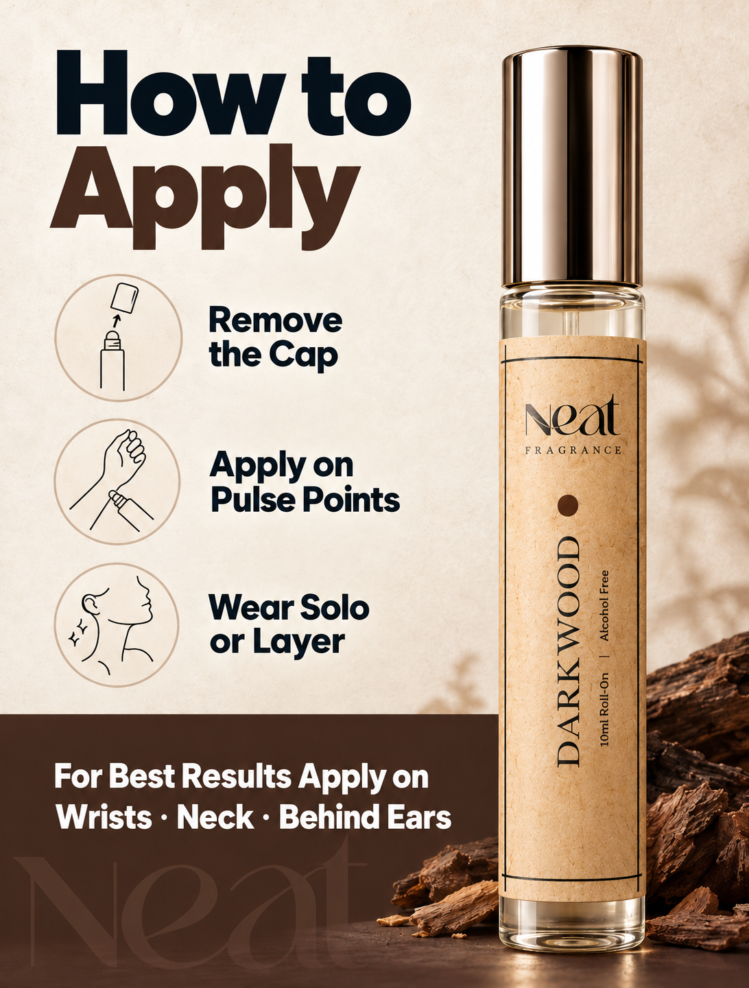 Darkwood - Alcohol-free perfume roll-on, 10ml