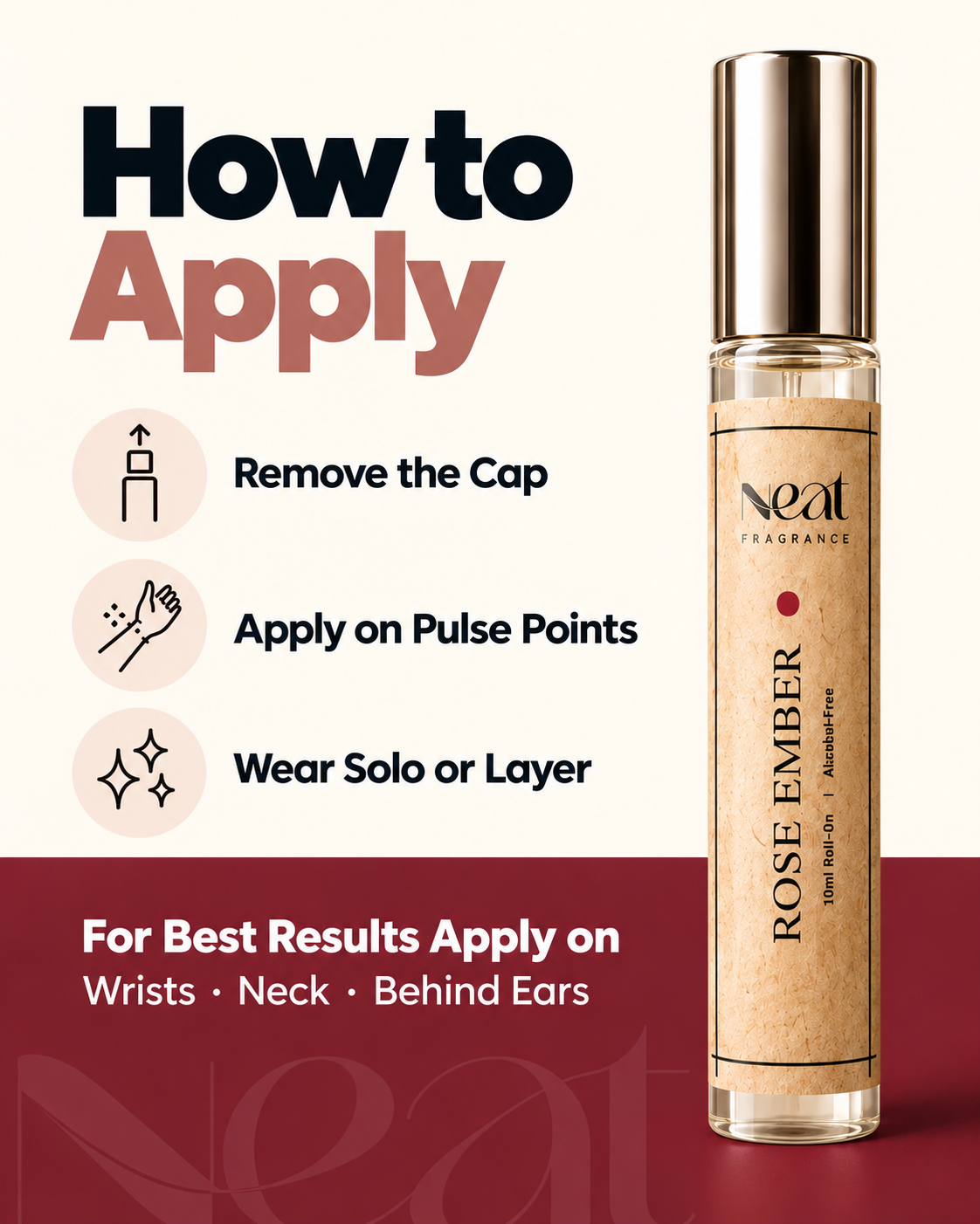 Rose Ember - Alcohol-free perfume roll-on, 10ml