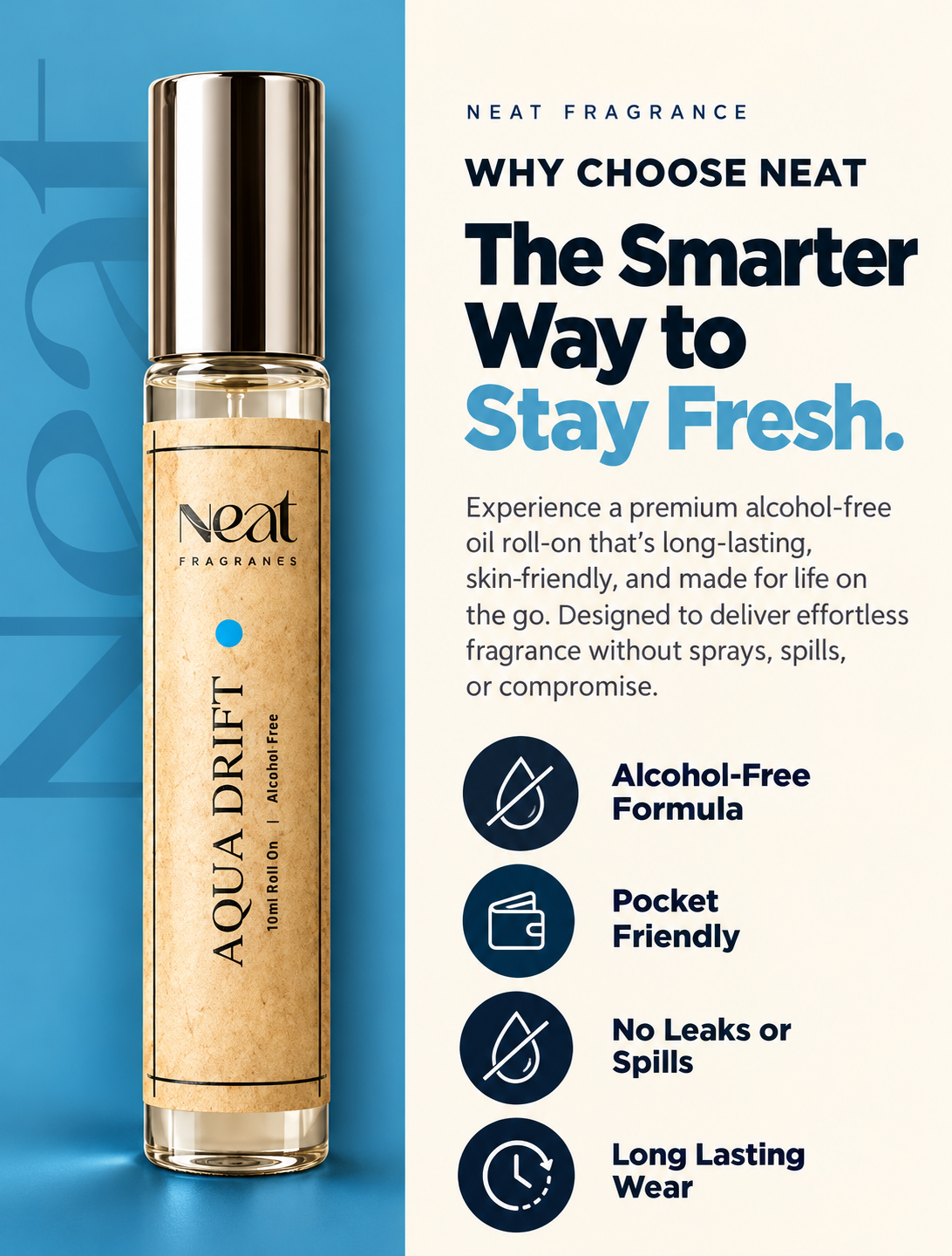 Aqua Drift - Alcohol-free perfume roll-on, 10ml